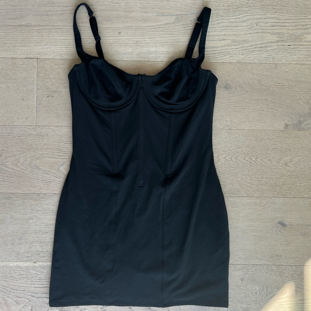 NWT SKIMS Corsette Mini Dress Black XL